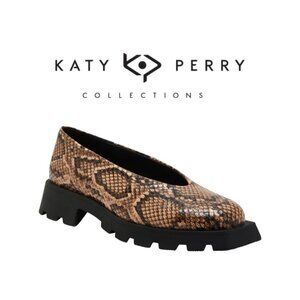 NWT Katy Perry Women's Python Print Flats Loafer Style Taupe Multi 10M